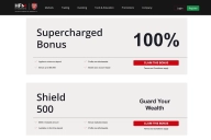 HFM welcome bonus page showing bonus details