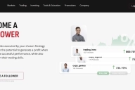HFM copy trading page showing how to follow and copy other traders