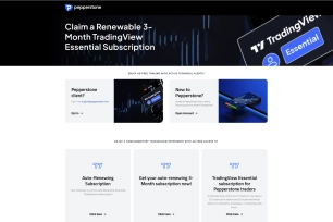 Screenshot showing how to get a free TradingView subscription on Pepperstone and the qualifying conditions