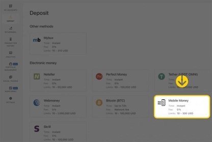 Exness Mobile Money - Deposits and Withdrawals