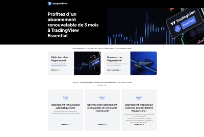 Screenshot showing how to get a free TradingView subscription on Pepperstone and the qualifying conditions