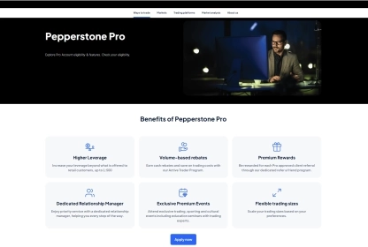 Pepperstone Pro Account Page