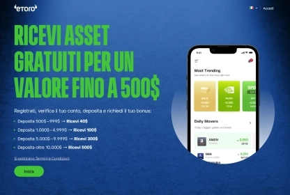 eToro: Azione o Cripto Gratis – Bonus di Registrazione