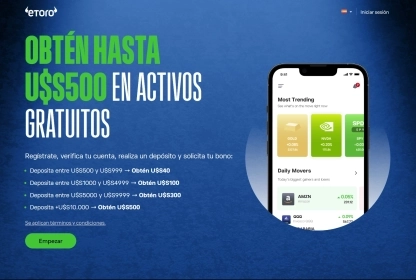 eToro: Bono de Bienvenida – Acción/Criptomoneda gratis