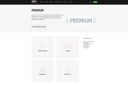 HFM premium account and its main features overview.