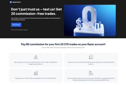 Pepperstone New Promo: Get 20 Commission-Free Trades