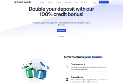 Switch Markets 100% Deposit Bonus - How to claim it + T&C