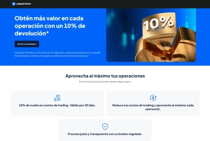 Reembolso de Pepperstone - Cómo obtener un 10% de reembolso en efectivo
