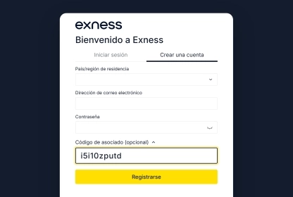 Código de Asociado Exness: 35% Reembolso Diario