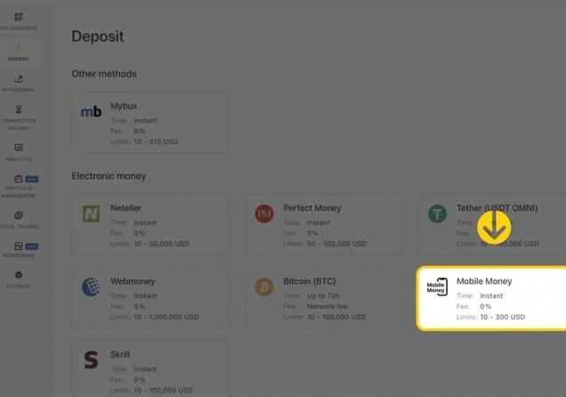 Exness Mobile Money - Deposits and Withdrawals