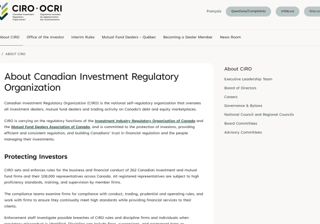 CIRO Regulated Forex Brokers - List