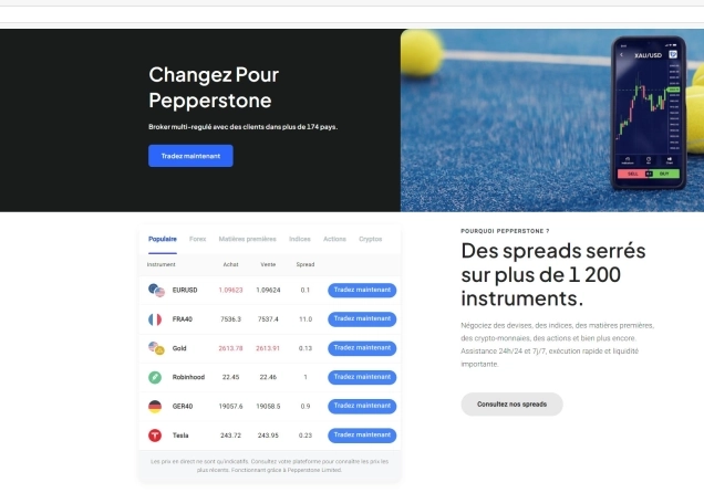 Pepperstone Homepage