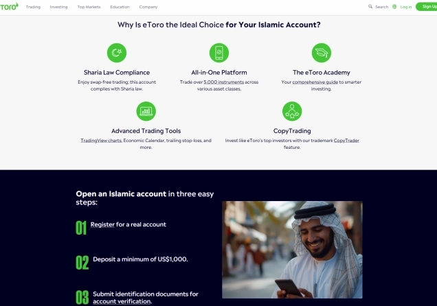 مراجعة حساب eToro الإسلامي