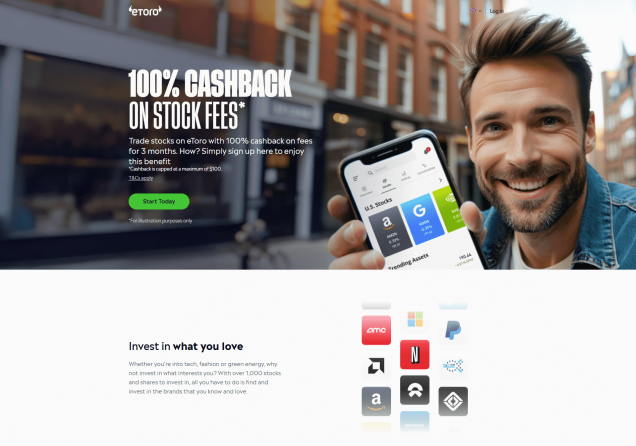 eToro Promo Code - Save up to 100$ on Commision Fees