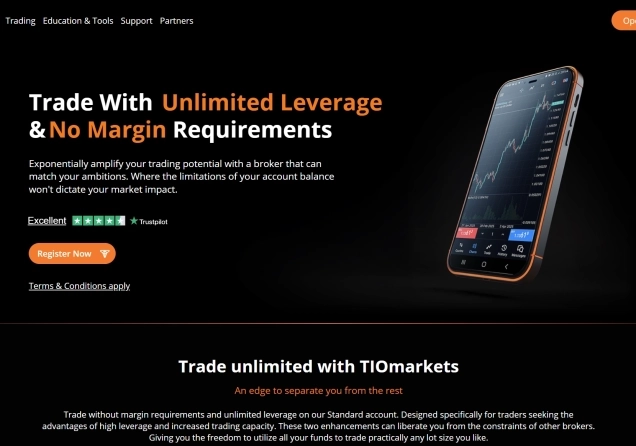 TIOmarkets Unlimited Leverage Review