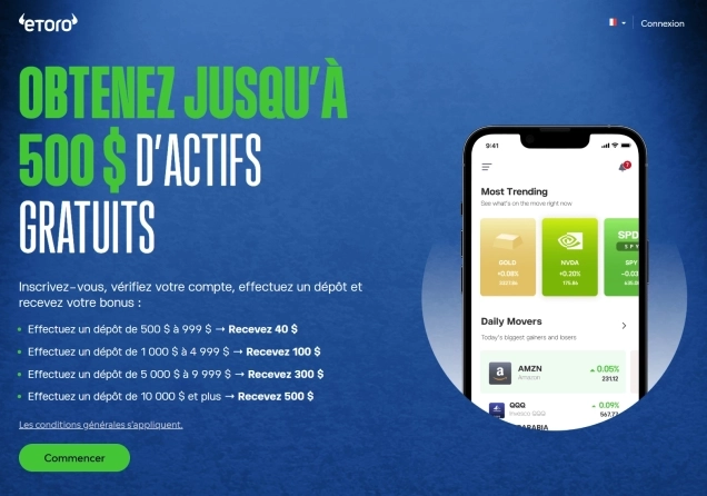 eToro : Action ou Crypto Gratuite – Bonus d'Inscription