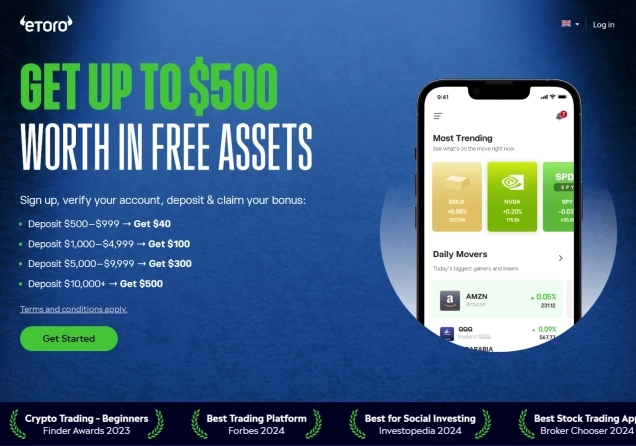 eToro Free Stock/Crypto - Sign Up Bonus