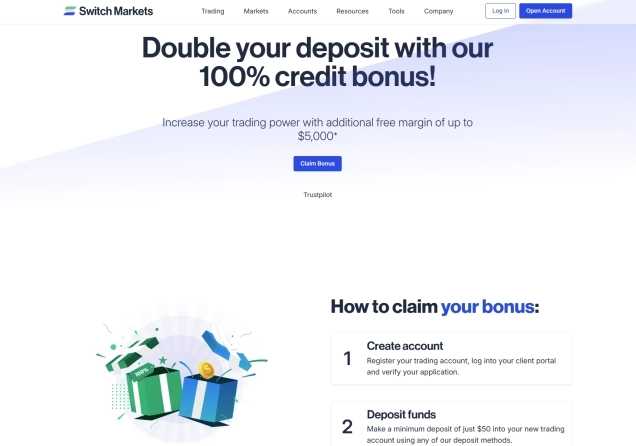 Switch Markets 100% Deposit Bonus - How to claim it + T&C