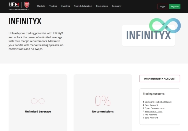 HFM Introduces Unlimited Leverage on InfinityX Account