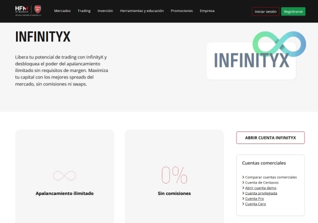 HFM presenta apalancamiento ilimitado para la cuenta InfinityX