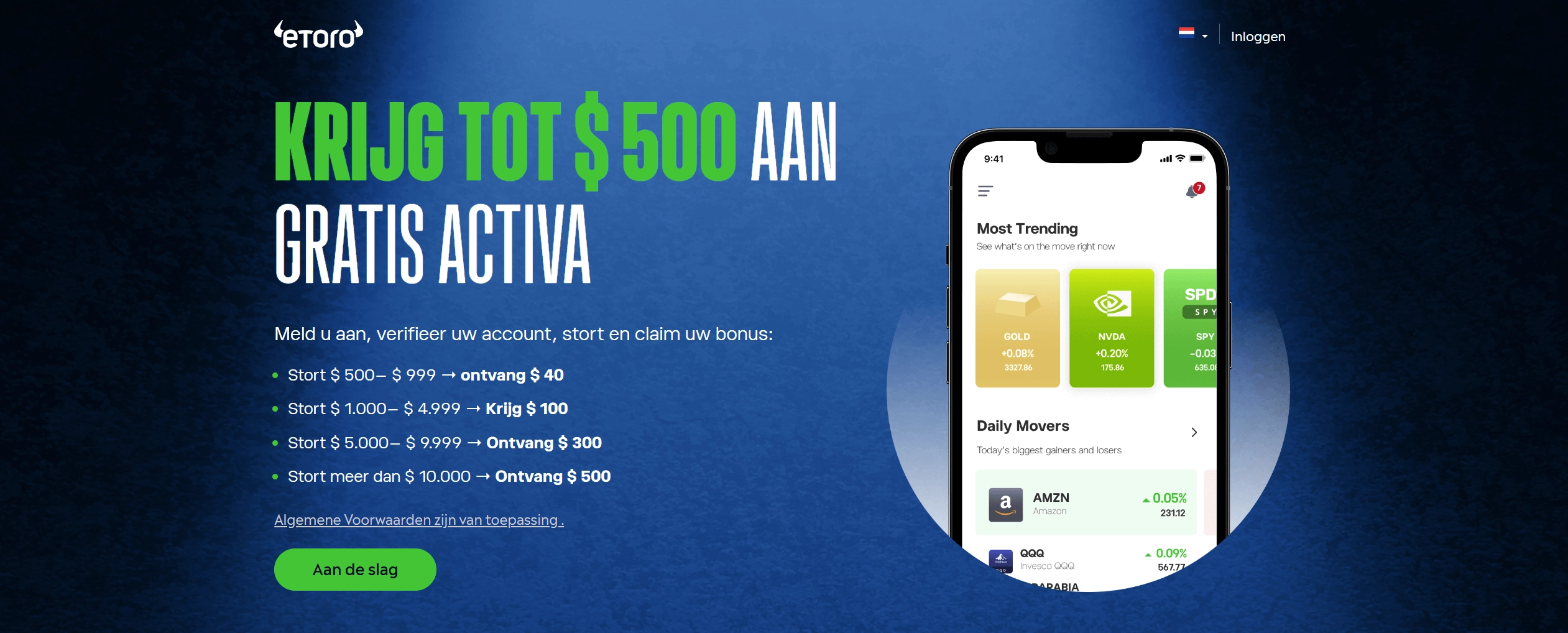 eToro: Gratis Aandeel of Crypto – Inschrijfbonus