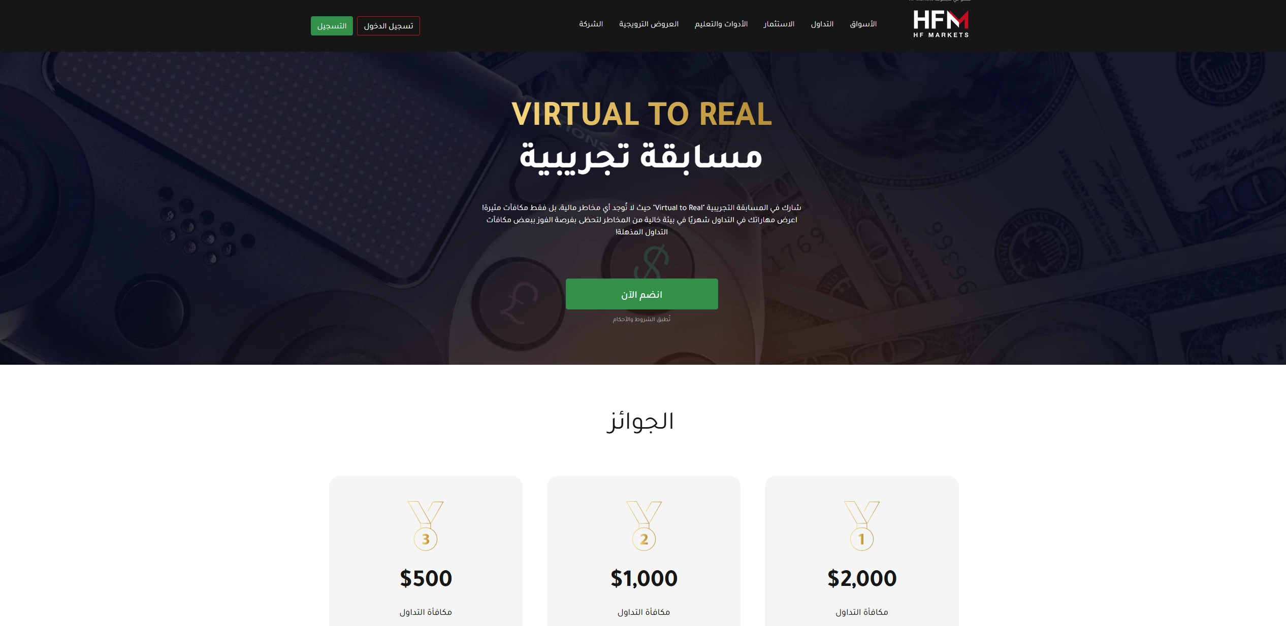 مسابقة التداول التجريبي من HFM توضح شروط المشاركة